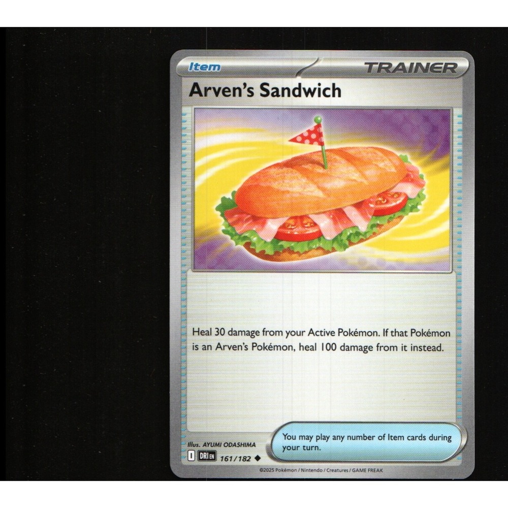 Pokemon Arven's Sandwich 161/182 Destined Rivals DRI Trainer Item NM